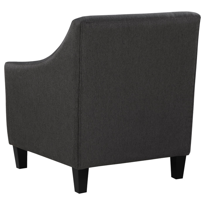 Liam Upholstered Sloped Arm Accent Club Chair Barely Black