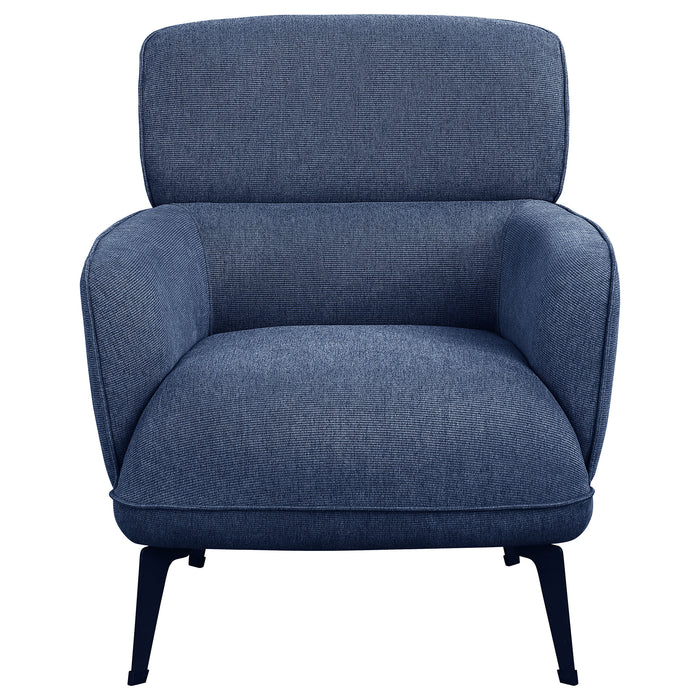 Andrea Upholstered Crecent Arm Accent Chair Blue