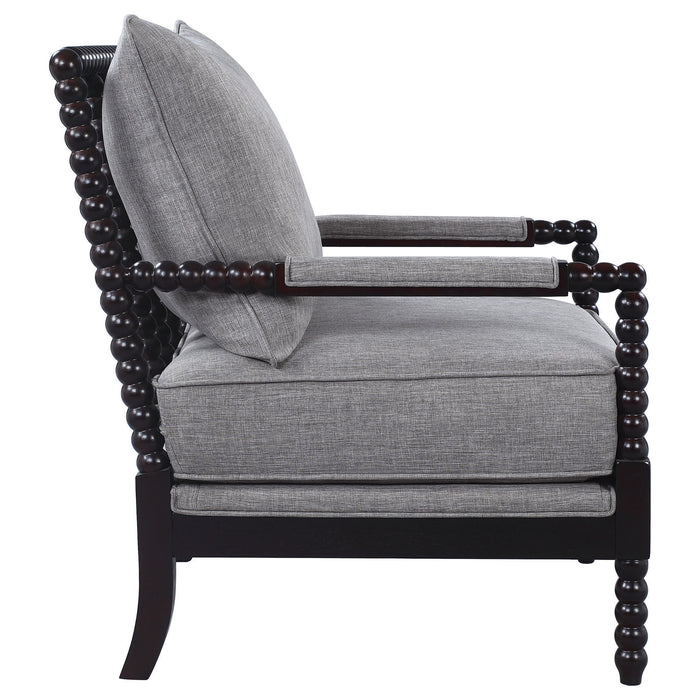 Blanchett Upholstered Bobbin Accent Chair Grey and Black