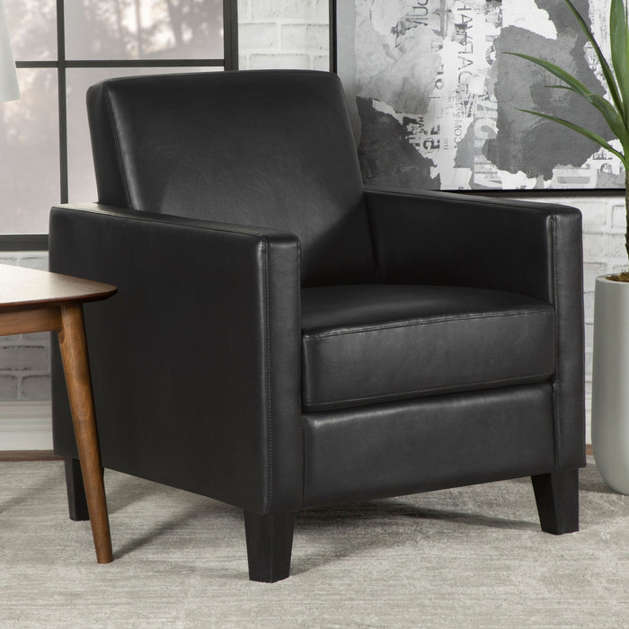 Julio Upholstered Track Arm Accent Chair Black