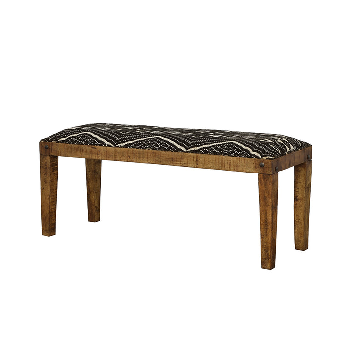 Lamont Fabric Upholstered Accent Bench Black and Natural