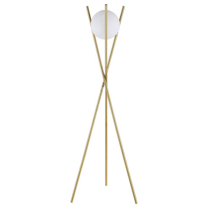 Yamileth 65-inch Spherical Bulb Metal Tripod Floor Lamp Gold