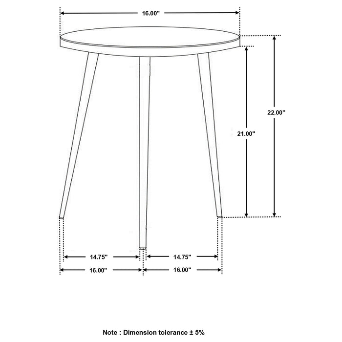 Acheson Round Marble Top Side Table White and Gold