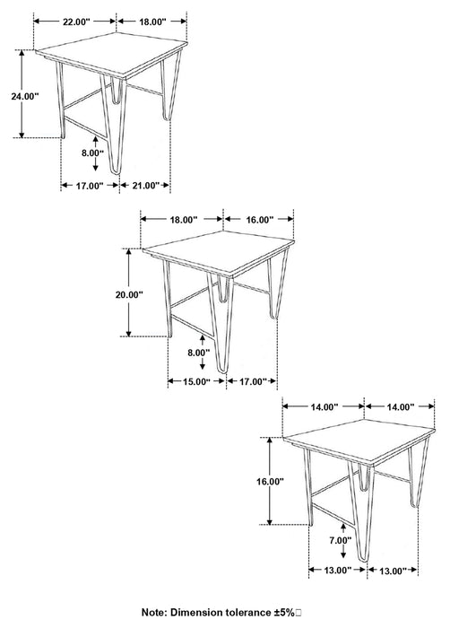 Nayeli 3-piece Solid Sheesham Wood Nesting Tables Natural