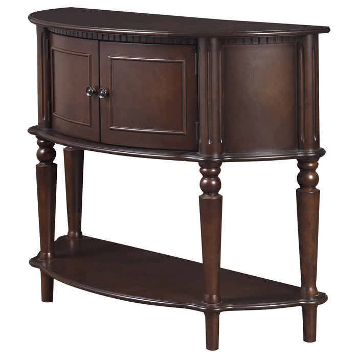 Brenda 2-door Demilune Wood Entryway Console Table Brown