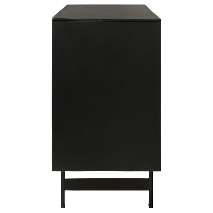 Aminah 3-door Wood Accent Cabinet Natural and Black