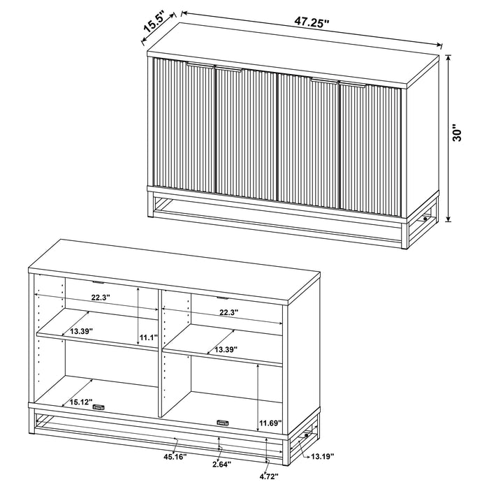 Ryatt 4-door Engineered Wood Accent Cabinet Dark Pine