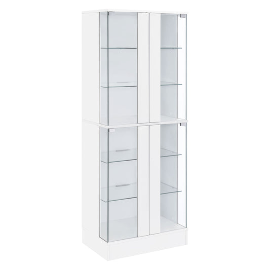 Cabra 4-door LED Curio Display Cabinet White High Gloss