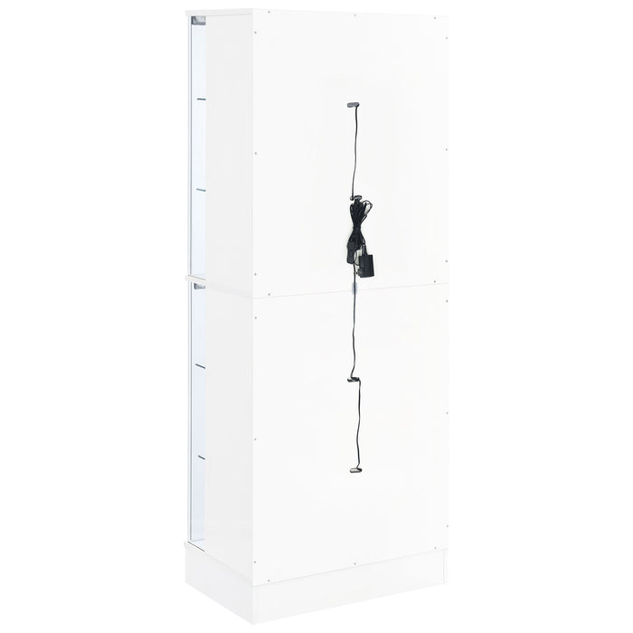 Cabra 4-door LED Curio Display Cabinet White High Gloss