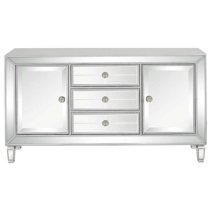 Leticia 3-drawer Mirrored Storage Accent Cabinet Silver