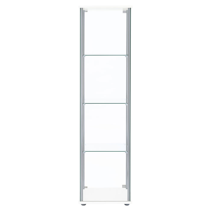 Bellatrix 4-shelf Clear Glass Curio Cabinet White