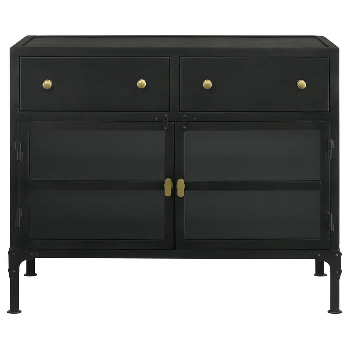 Sadler 2-drawer Metal Accent Storage Cabinet Matte Black