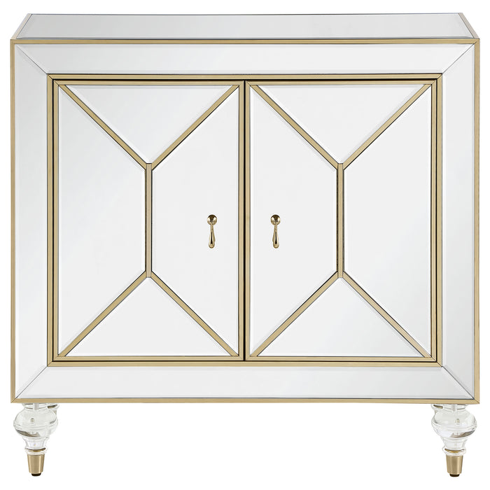 Lupin 2-door Mirrored Storage Accent Cabinet Champagne