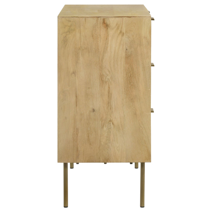 Zamora 3-drawer Wood Accent Cabinet with Woven Cane Natural