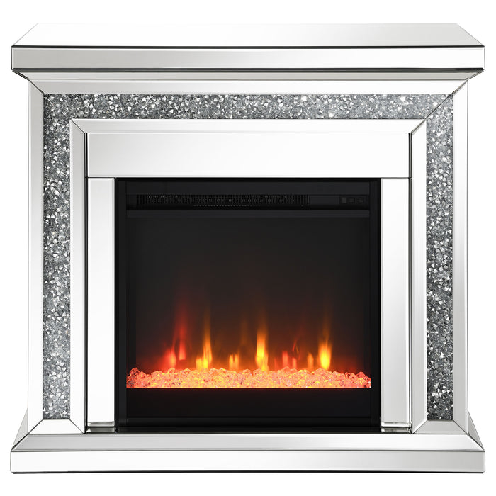 Lorelai Mirrored Freestanding Electric Fireplace Silver